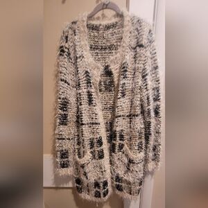 Cozy Women's Fancy Eyelash Knit Sweater Open Cardigan Duster Large/xl
